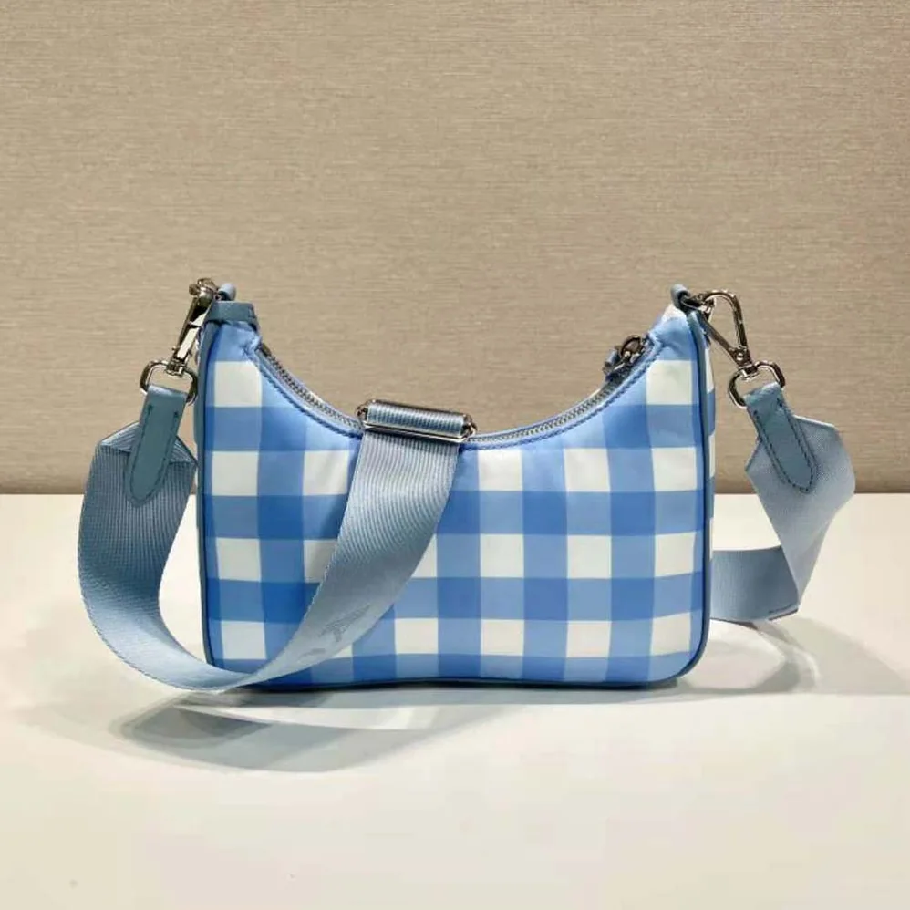 Prada Re-Edition 2005 Printed Re-Nylon Bag for Women in Blue