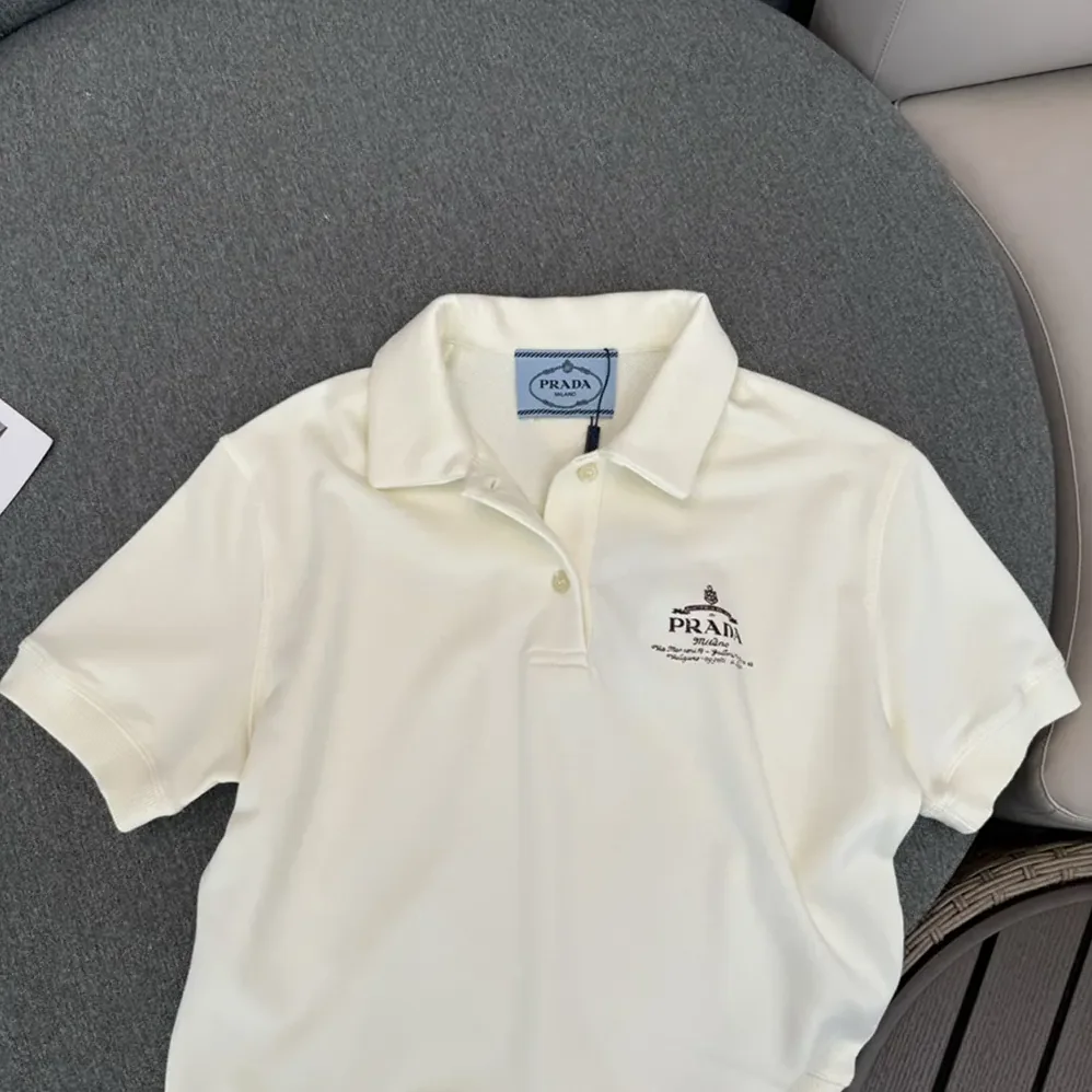 Prada Fleece Polo Natural Shirt in a Fleece Design for Women Prada Fleece Polo Natural Shirt in a Fleece Design for Women