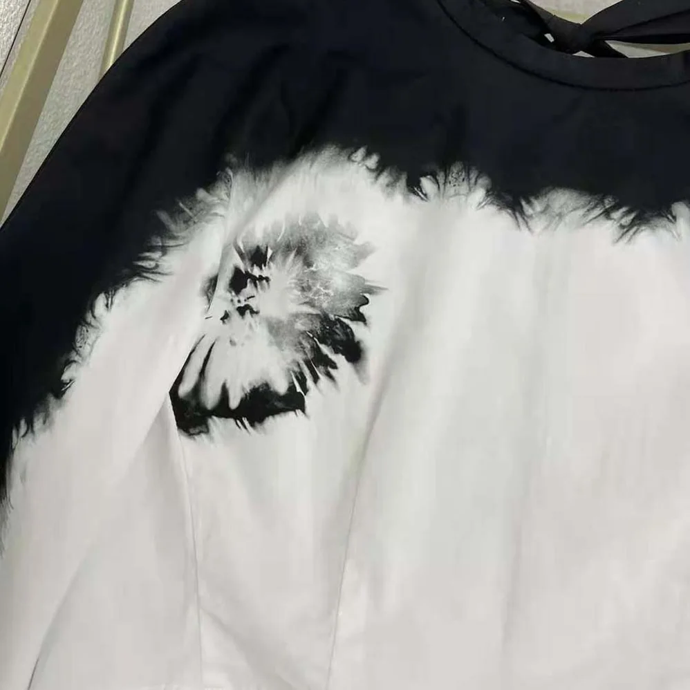 Prada Printed Poplin Crop Top for Women in White Prada Printed Poplin Crop Top for Women in White