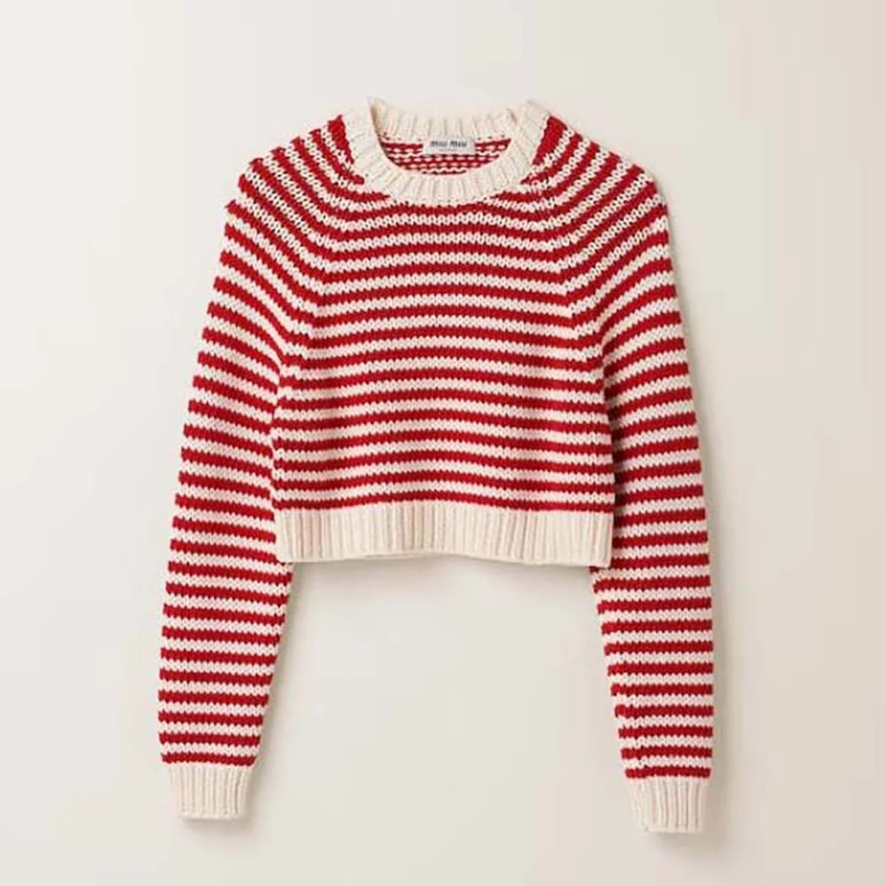 Miu Miu Cotton and Cashmere Sweater for Women in Red
