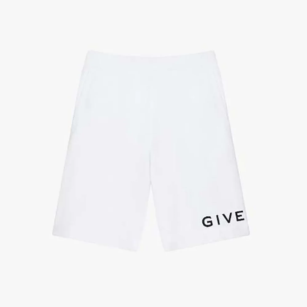 Givenchy Archetype Bermuda Shorts in Fleece for Men in White Givenchy Archetype Bermuda Shorts in Fleece for Men in White