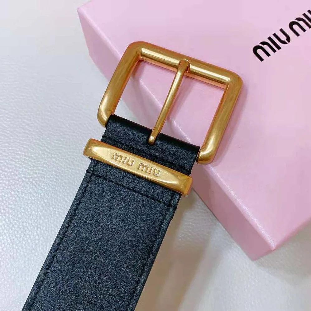 Miu Miu Leather Belt-Black 5CC589_2E6Y_F0002 for Women Miu Miu Leather Belt-Black 5CC589_2E6Y_F0002 for Women