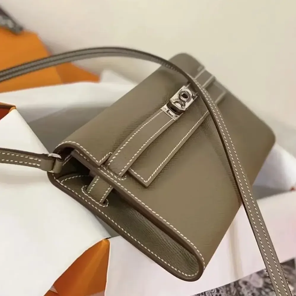 Hermes Kelly To Go in Epsom Leather for Women in Grey/Silver
