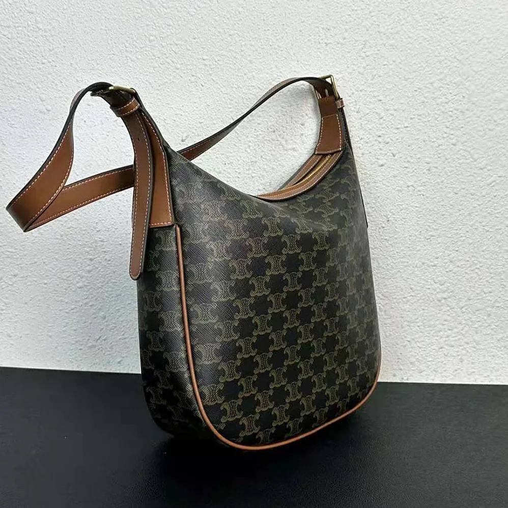 Celine Heloise Bag in Triomphe Canvas and Calfskin for Women