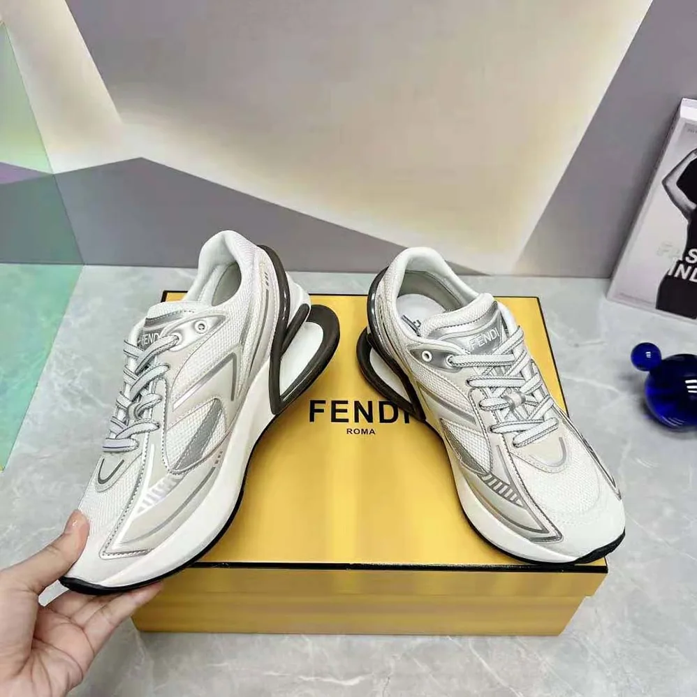 Fendi First 1 Gray Fabric Trainers for Women