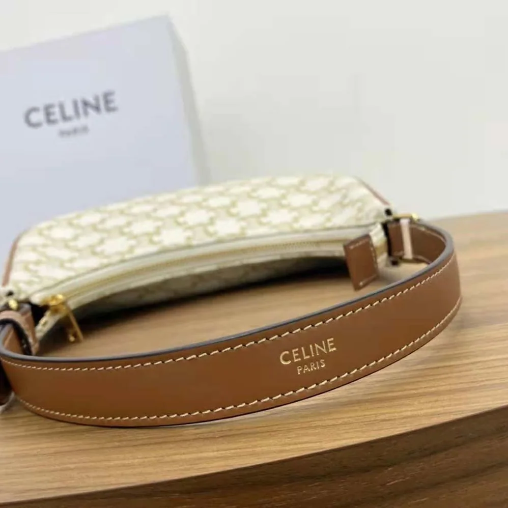 Celine Ava Bag in Triomphe Canvas and Calfskin for Women