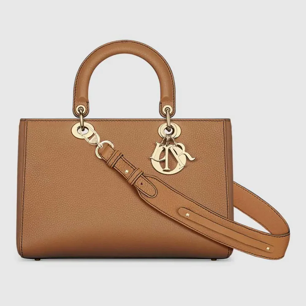 Dior Medium Lady D-Sire My ABCDior Bag Dark Brandy Taurillon Leather for Women
