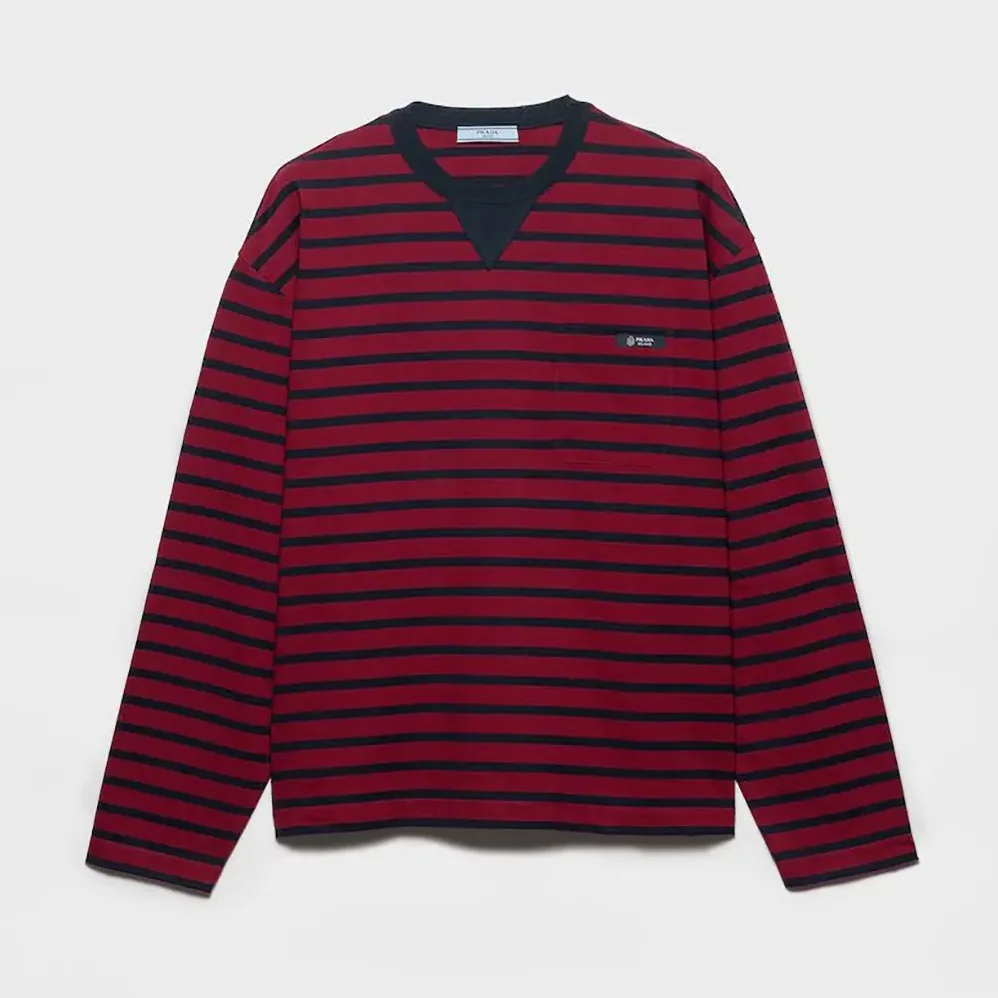 Prada Long-Sleeved Striped Jersey T for Women in Shirt Prada Long-Sleeved Striped Jersey T for Women in Shirt