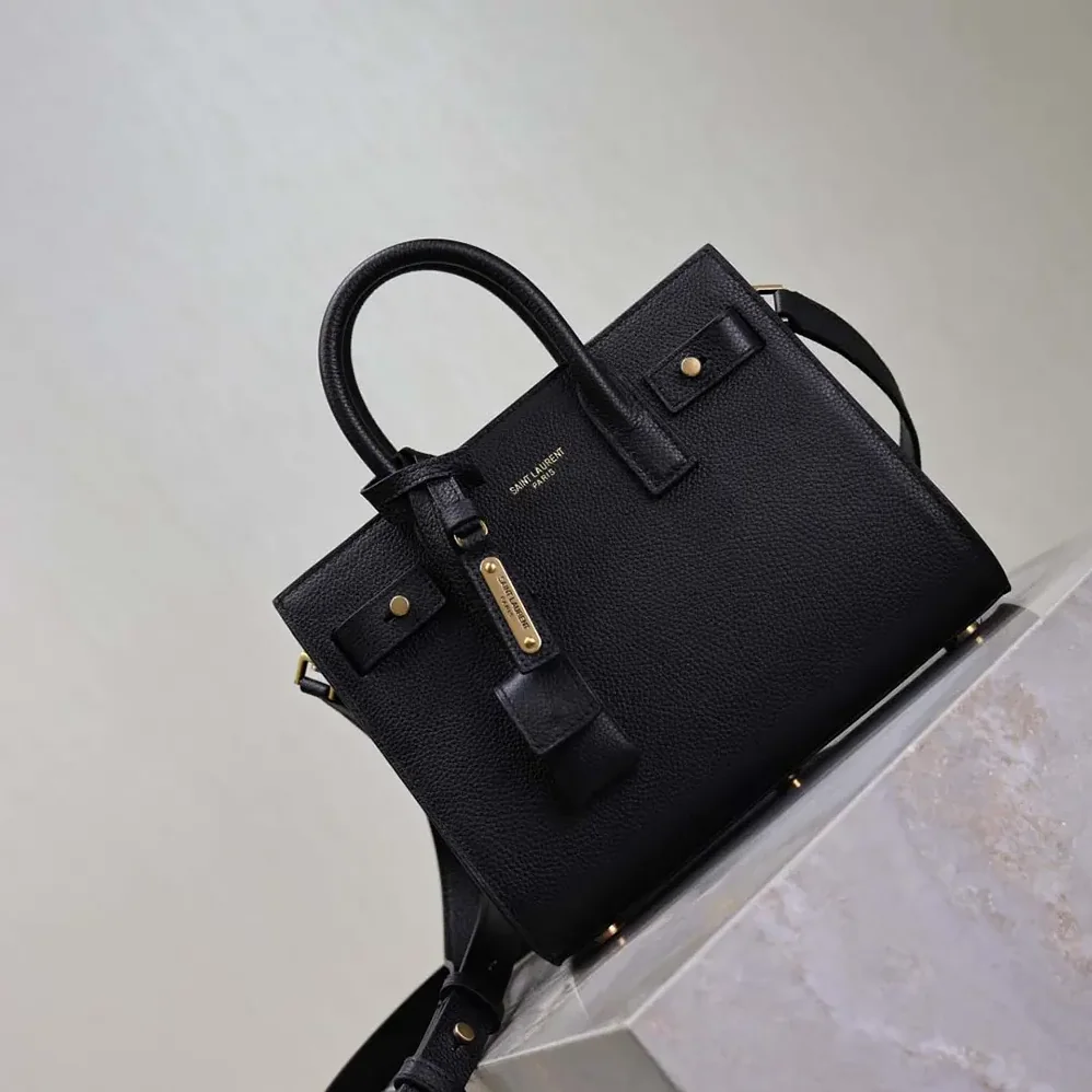Saint Laurent YSL Nano Sac De Jour In Supple Grained Leather for Women in Black Saint Laurent YSL Nano Sac De Jour In Supple Grained Leather for Women in Black