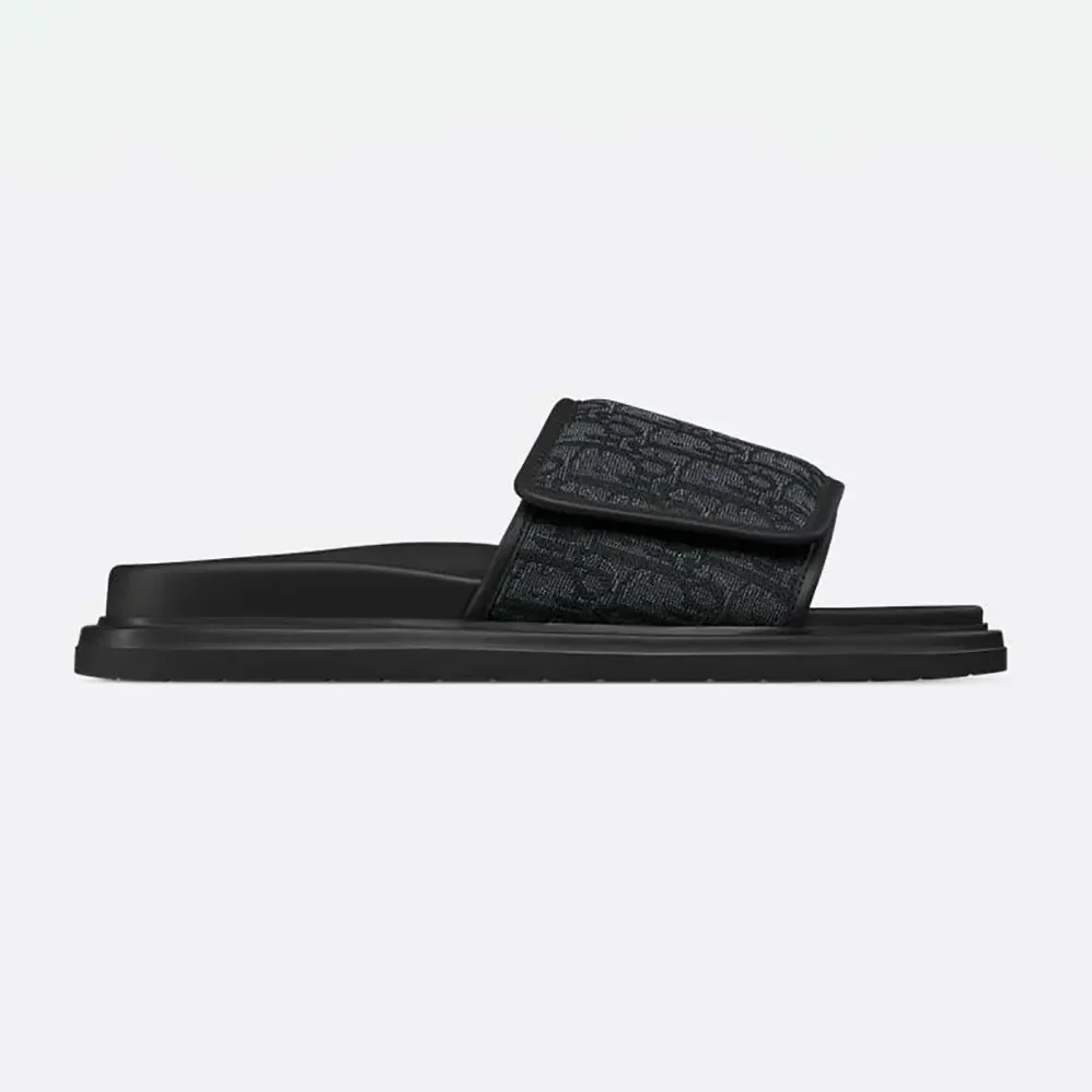 Dior Aqua Sandal Black Dior Oblique Jacquard for Unisex