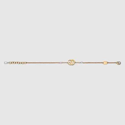Gucci GG Marmont Chain Bracelet With Charm Gold Hardware