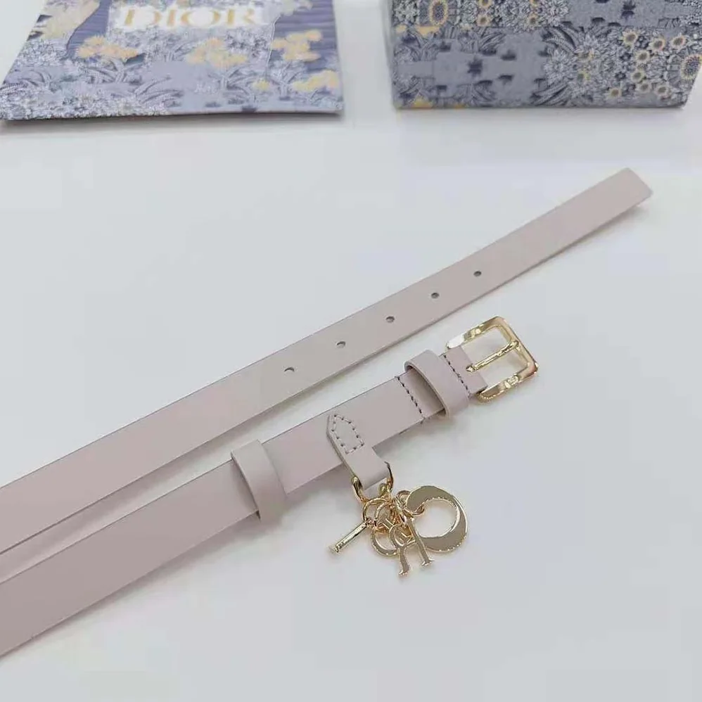 Dior Miss Dior Belt White Smooth Calfskin 20 MM for Women
