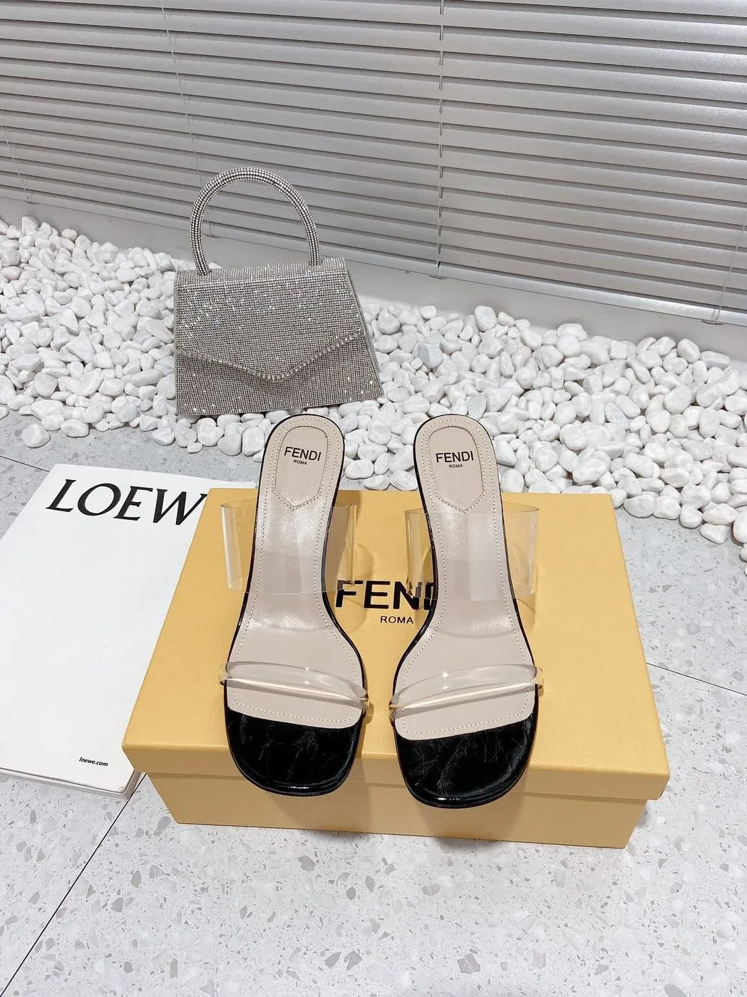 Fendi First Black Transparent Medium in Heeled Sandals