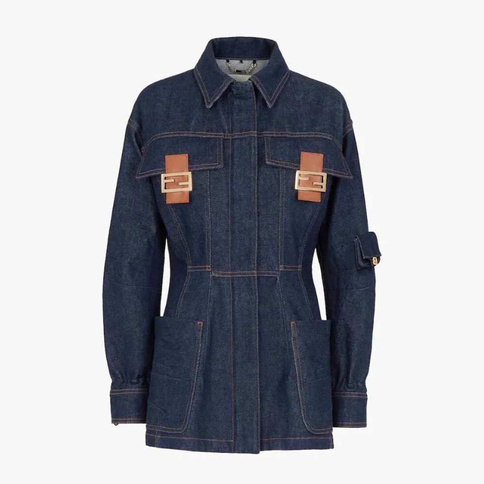 Fendi Blue Denim Jacket for Women Fendi Blue Denim Jacket for Women