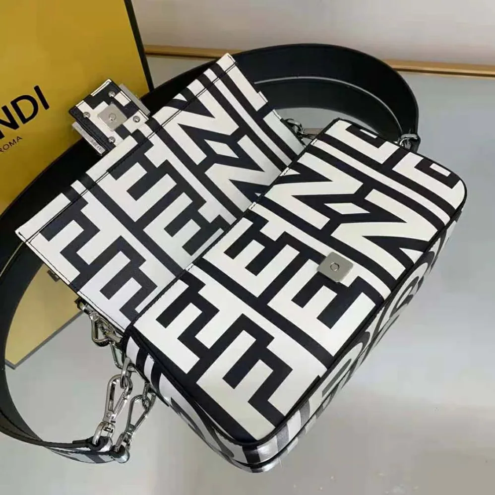 Fendi Baguette Two-Tone Leather Fendi Roma Capsule Bag for Women Fendi Baguette Two-Tone Leather Fendi Roma Capsule Bag for Women