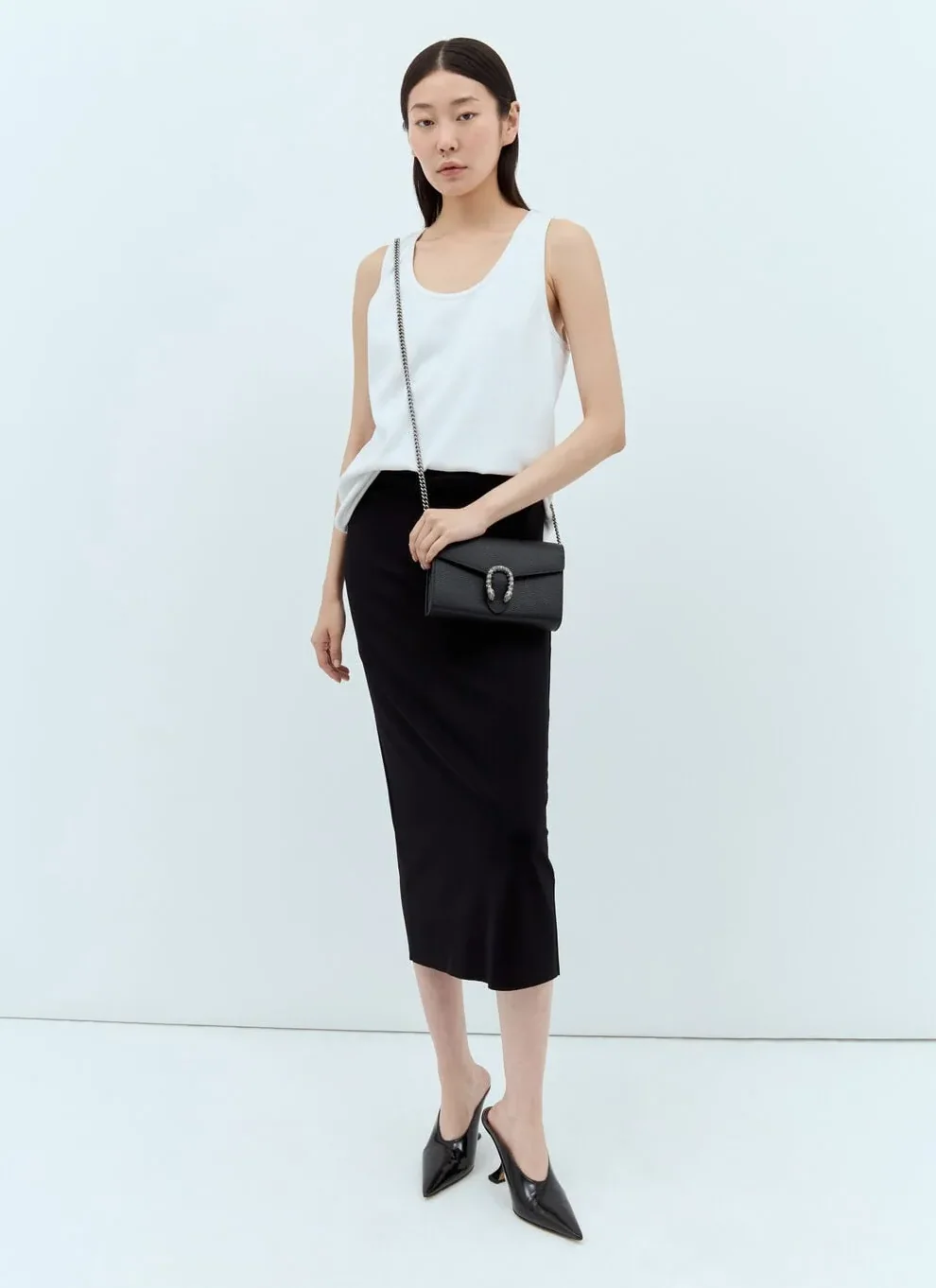 Gucci Dionysus Mini Chain Shoulder Bag / Emerald Black Metal-Free Tanned Antique Silver Hardware