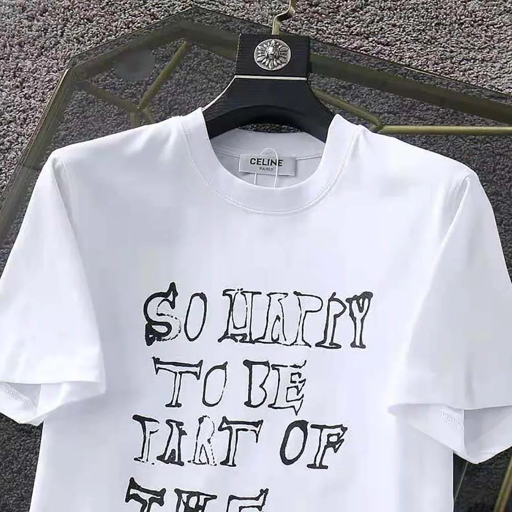 Celine T-shirt in Cotton Jersey with Artist Print for Women in White Celine T-shirt in Cotton Jersey with Artist Print for Women in White
