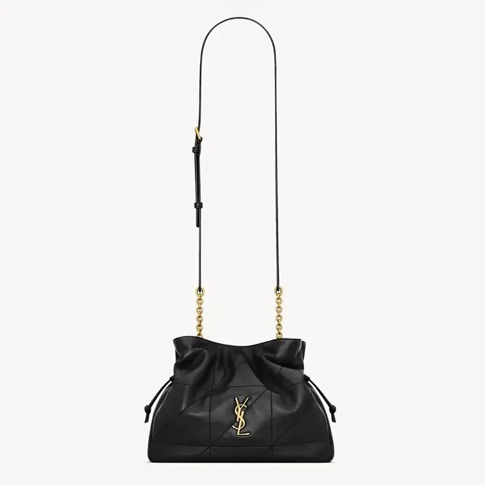 Saint Laurent YSL Jamie Shoulder Pouch in Lambskin for Women in Black Saint Laurent YSL Jamie Shoulder Pouch in Lambskin for Women in Black