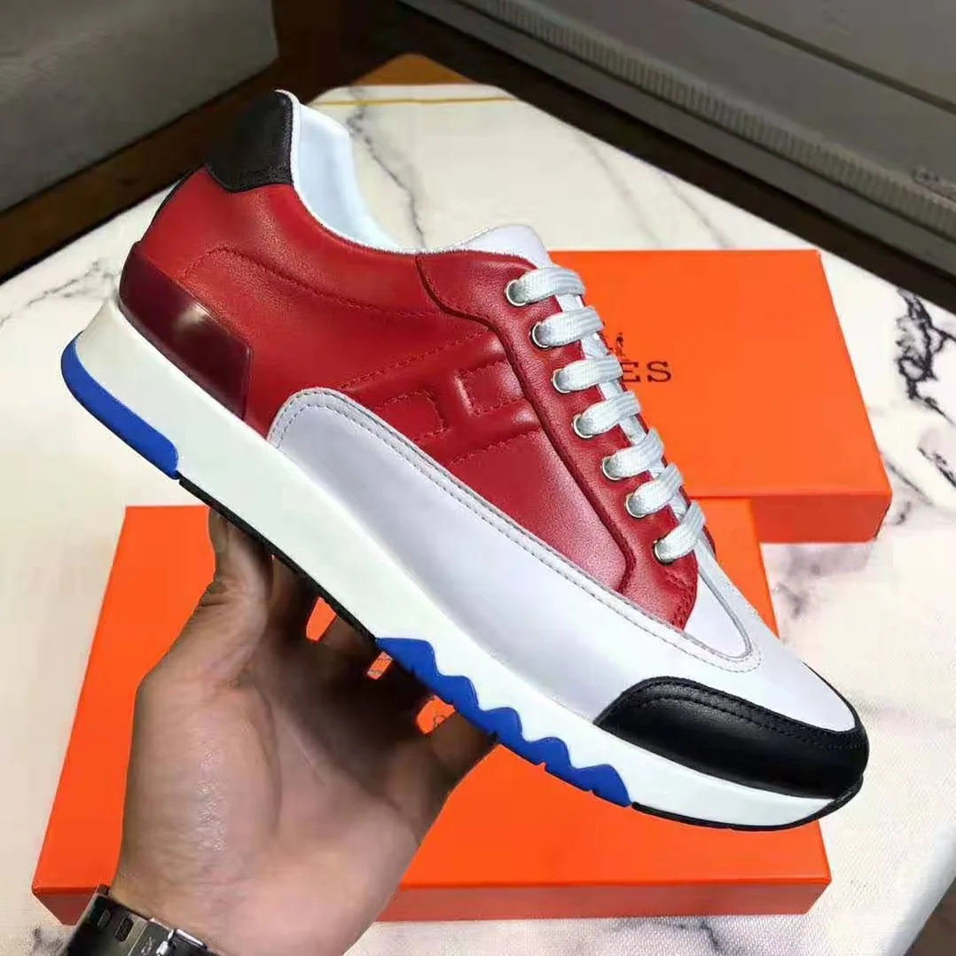 Hermes Trail sneaker in Calfskin for Men in Red