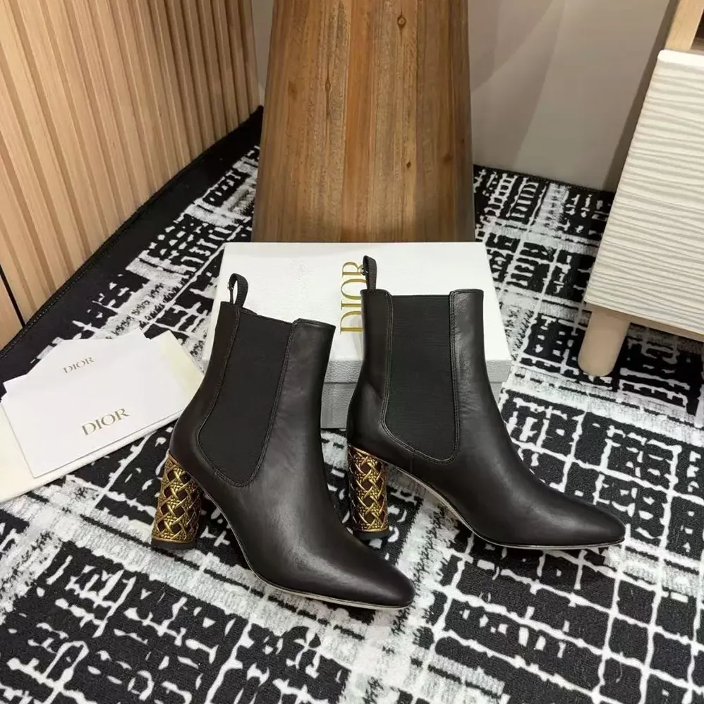 Dior Icon Heeled Ankle Boot Black Calfskin for Women Dior Icon Heeled Ankle Boot Black Calfskin for Women