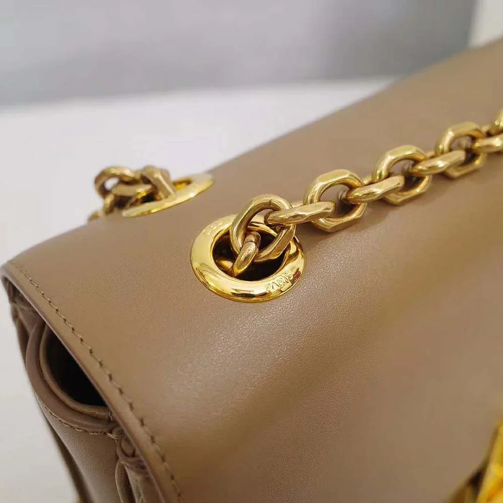 Celine Medium C Bag in Shiny Calfskin Leather for Women in Sandy Celine Medium C Bag in Shiny Calfskin Leather for Women in Sandy