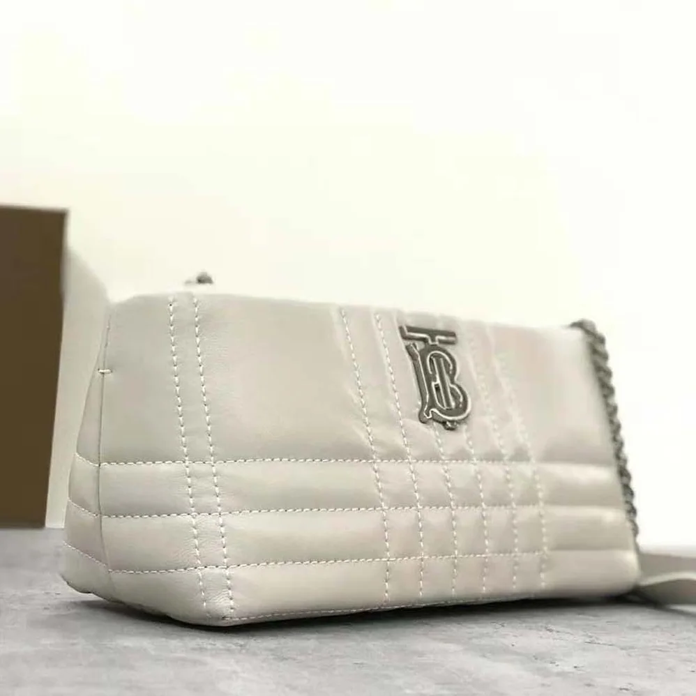 Burberry Small Quilted Lambskin Soft Lola Bag for Women in White