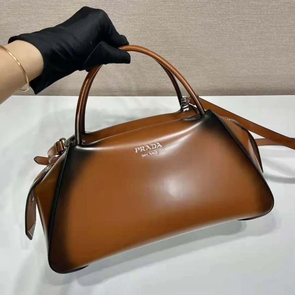 Prada Medium Brushed Leather Prada Supernova Handbag for Women in Brown Prada Medium Brushed Leather Prada Supernova Handbag for Women in Brown