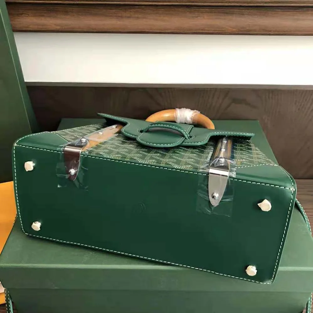 Goyard Sac Saïgon PM in Toile Goyardine & Clamecy Calfskin for Women in Green