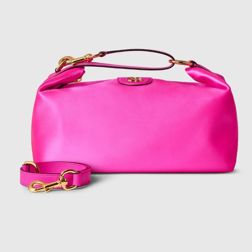 Gucci Vanity Medium Top Handle Bag in Fuchsia Gold Hardware