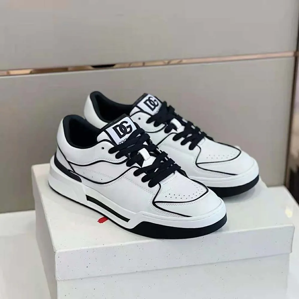 Dolce Gabbana D&G Calfskin Nappa New Roma Sneakers for Unisex in Black