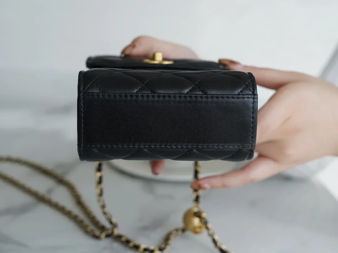 Chanel Quilted Phone Holder Bag Black / Chanel Quilted Phone Holder Bag Black /
