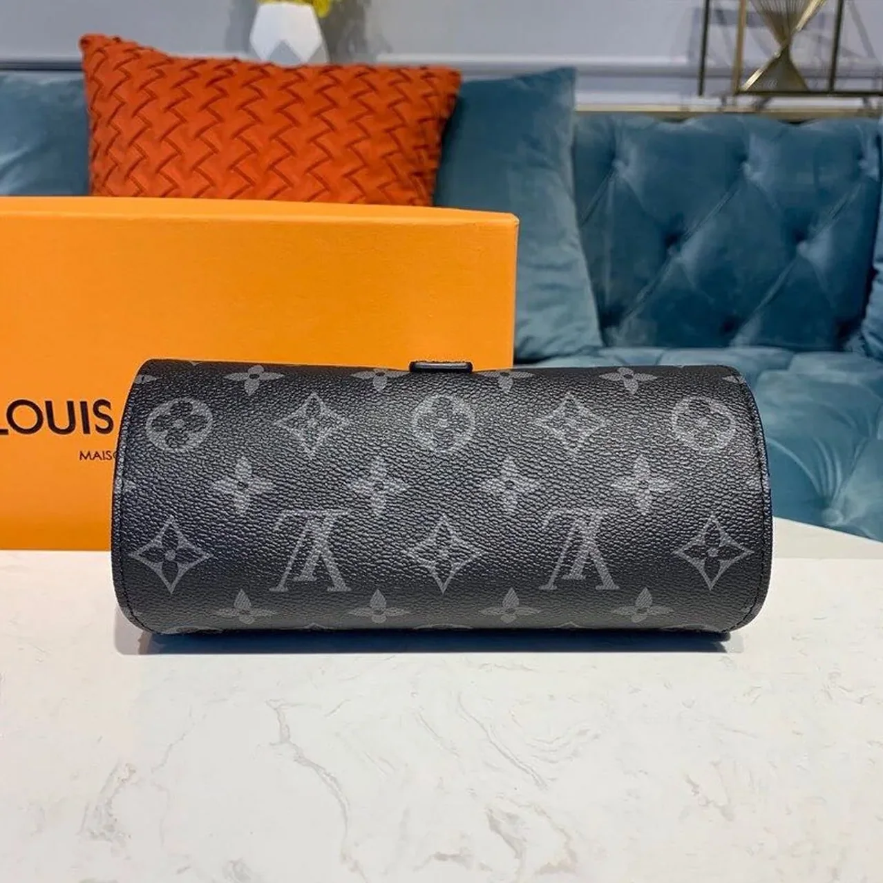 Louis Vuitton 3 Watch Case Monogram Eclipse Canvas Louis Vuitton 3 Watch Case Monogram Eclipse Canvas