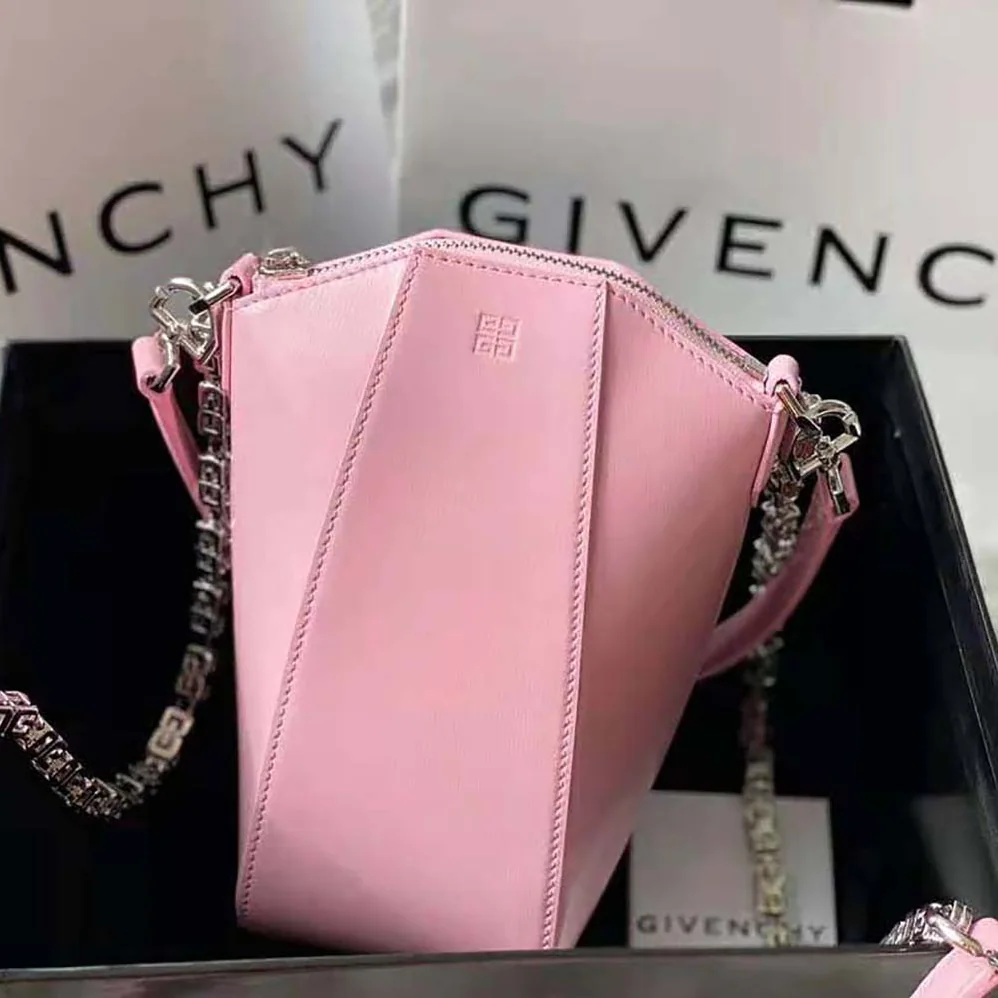 Givenchy Mini Antigona Vertical Bag in Box Leather for Women in Pink