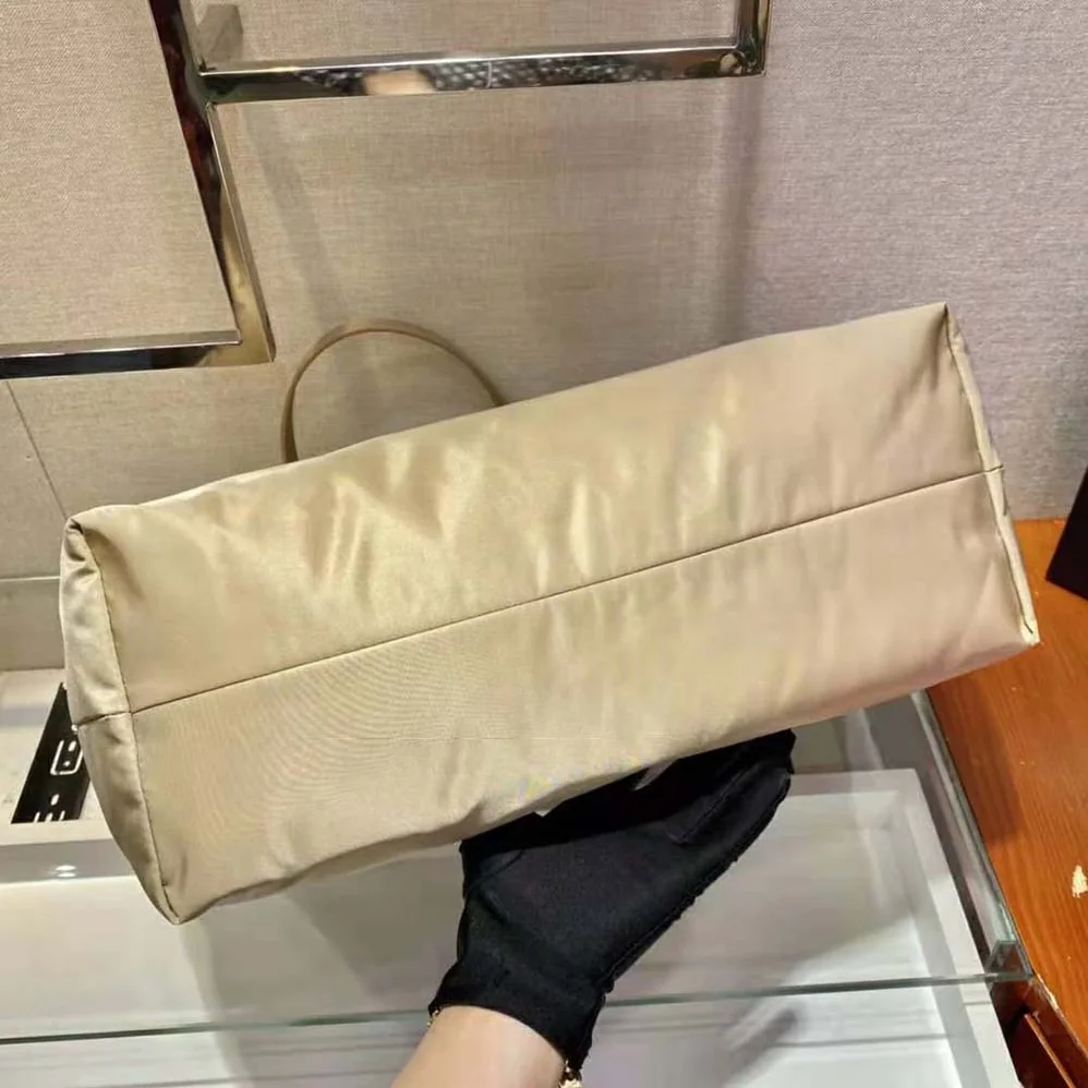 Prada Re-Nylon and Saffiano Leather Tote Bag for Women in Beige Prada Re-Nylon and Saffiano Leather Tote Bag for Women in Beige