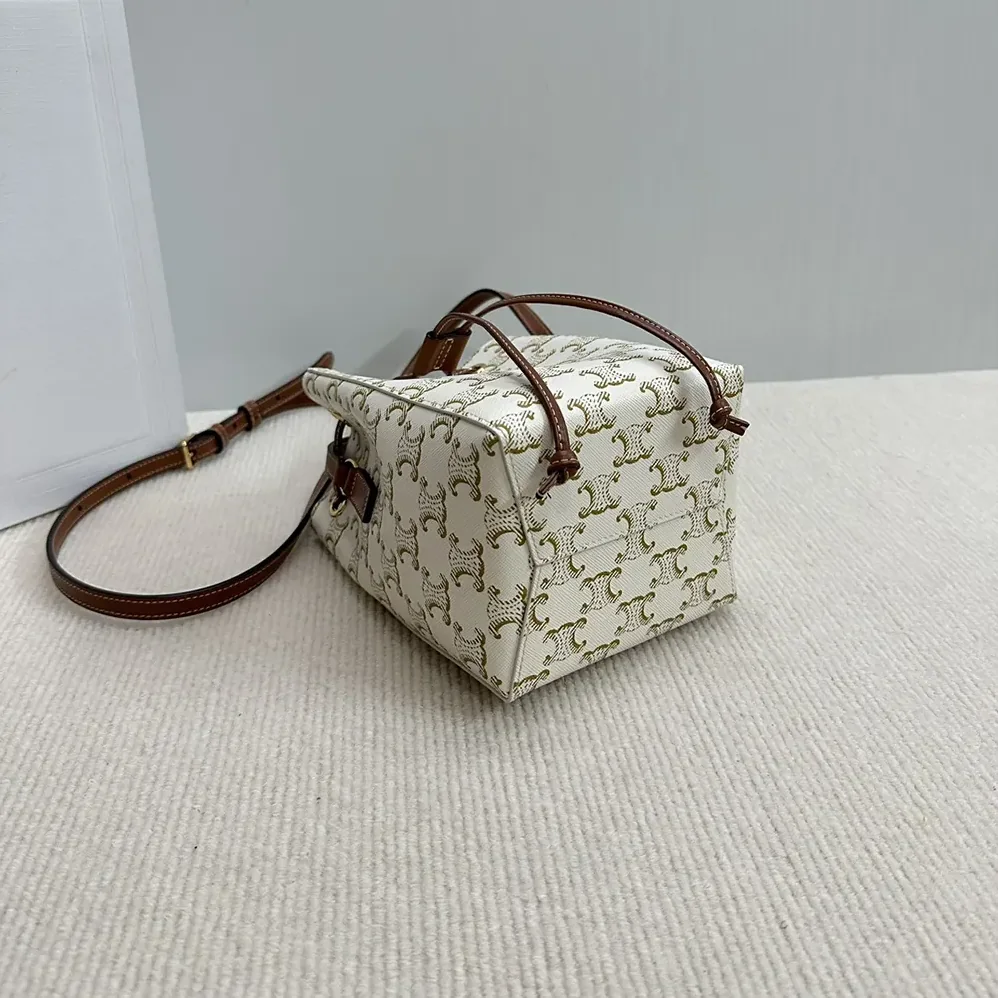 Celine Micro Sailor in Triomphe Canvas and Calfskin for Women in White Celine Micro Sailor in Triomphe Canvas and Calfskin for Women in White