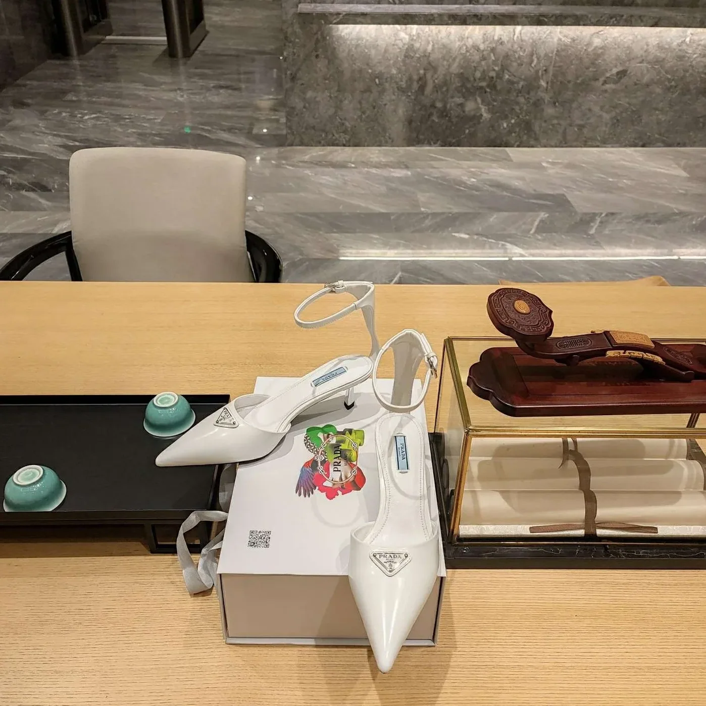 Prada Hilda Pumps White