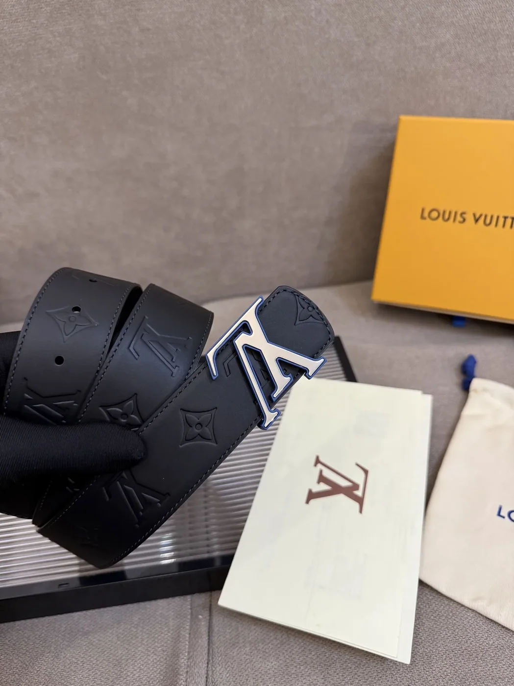 Louis Vuitton LV Initiales Monogram Eclipse Belt Black With Silver Buckle Louis Vuitton LV Initiales Monogram Eclipse Belt Black With Silver Buckle