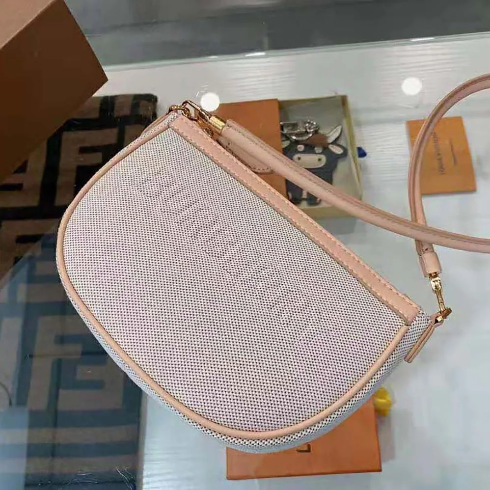 Burberry Embossed Logo Canvas and Leather Olympia Pouch for Women