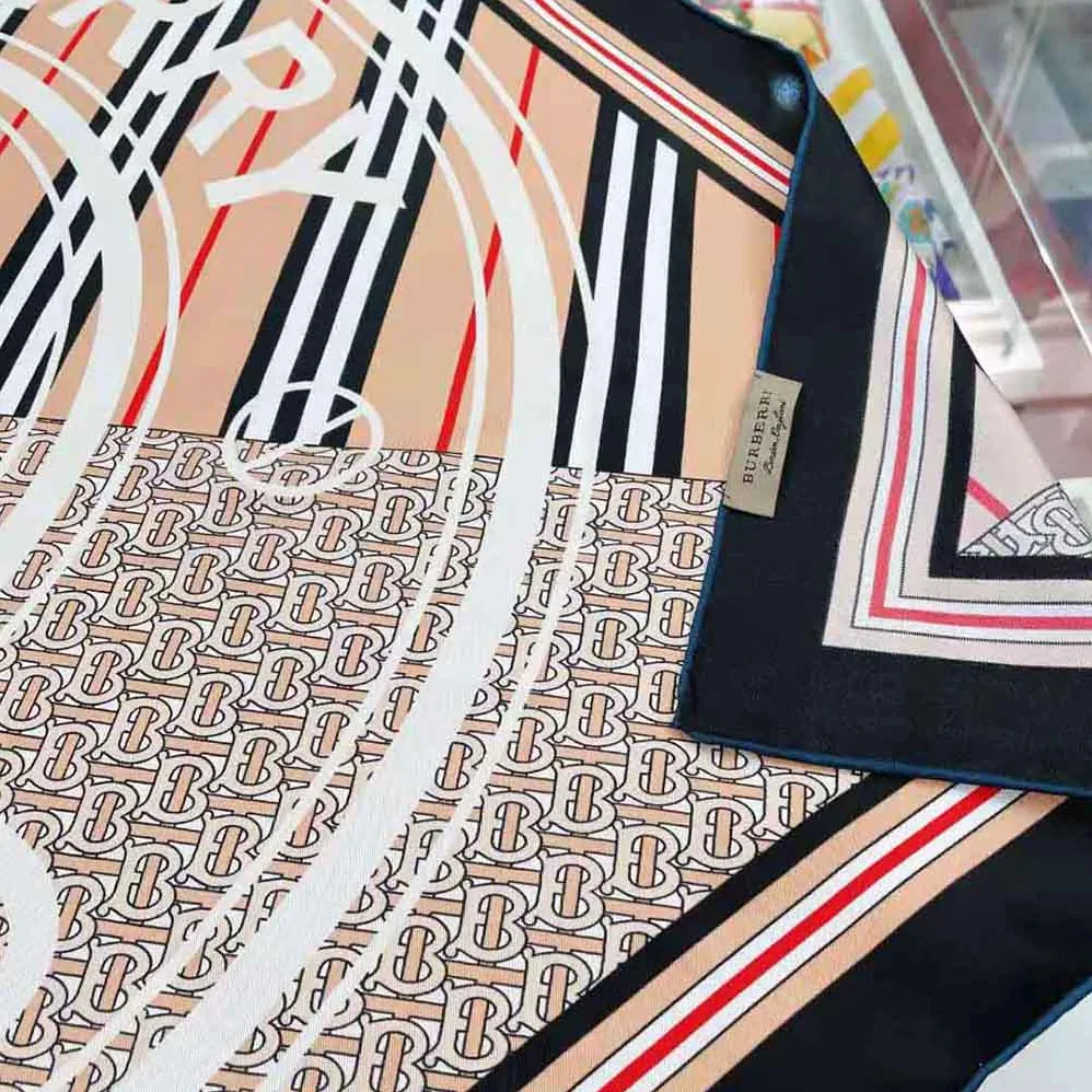 Burberry Montage Print Silk Square Scarf for Women