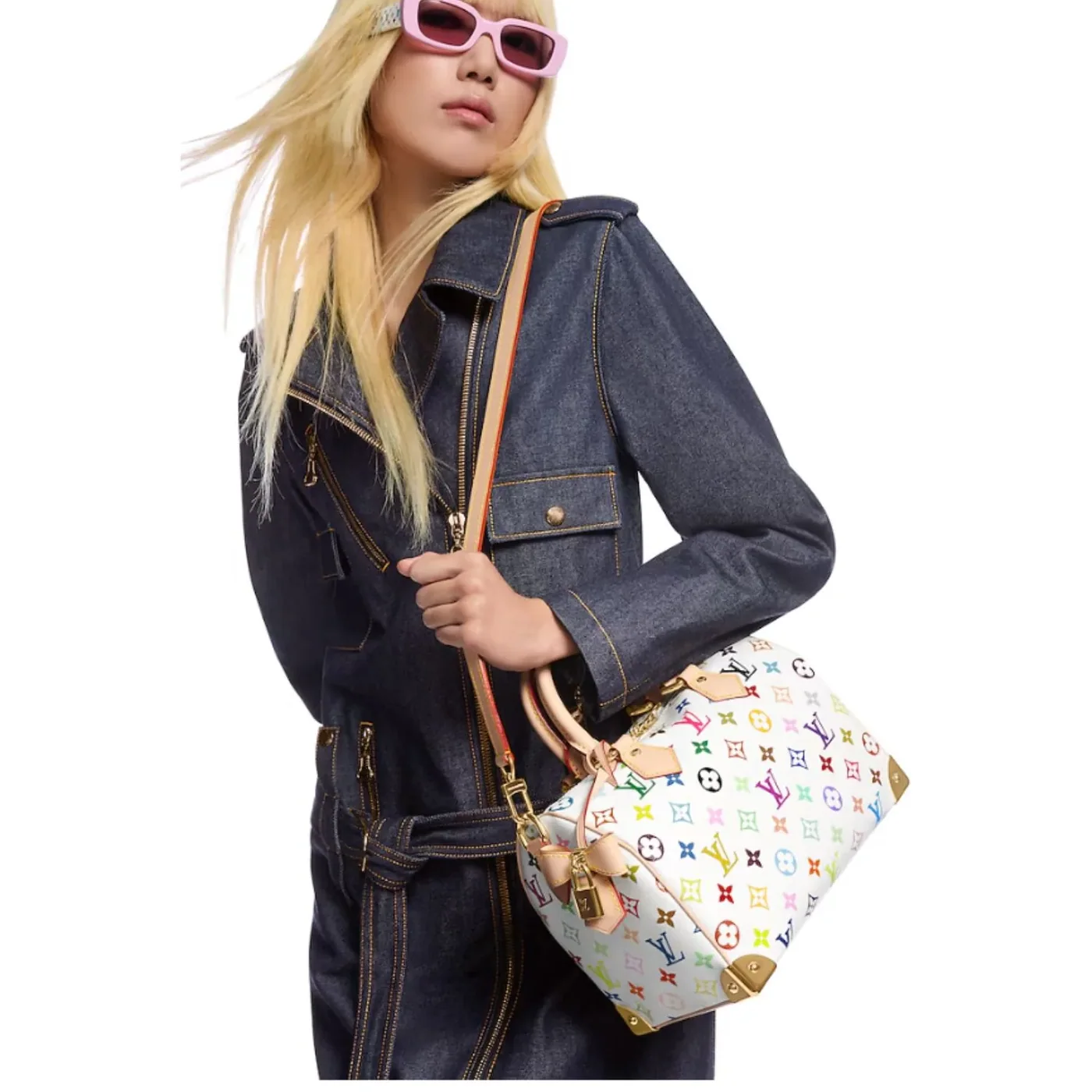 Louis Vuitton LV x TM Speedy Bandouliere 25 Top Handle Bag in Multicolored Gold Hardware Louis Vuitton LV x TM Speedy Bandouliere 25 Top Handle Bag in Multicolored Gold Hardware