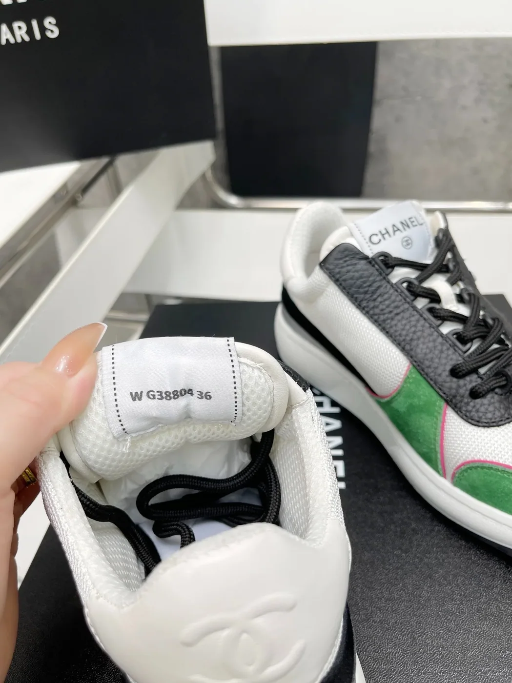 Chanel Sneakers White/Green , Shoes for Women