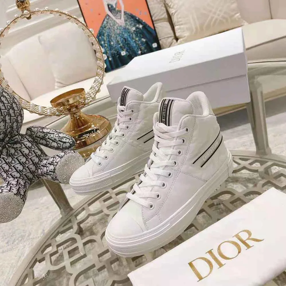 Dior Walk N Dior Star Sneaker White Dior Etoile Embossed Lambskin and Calfskin for Women