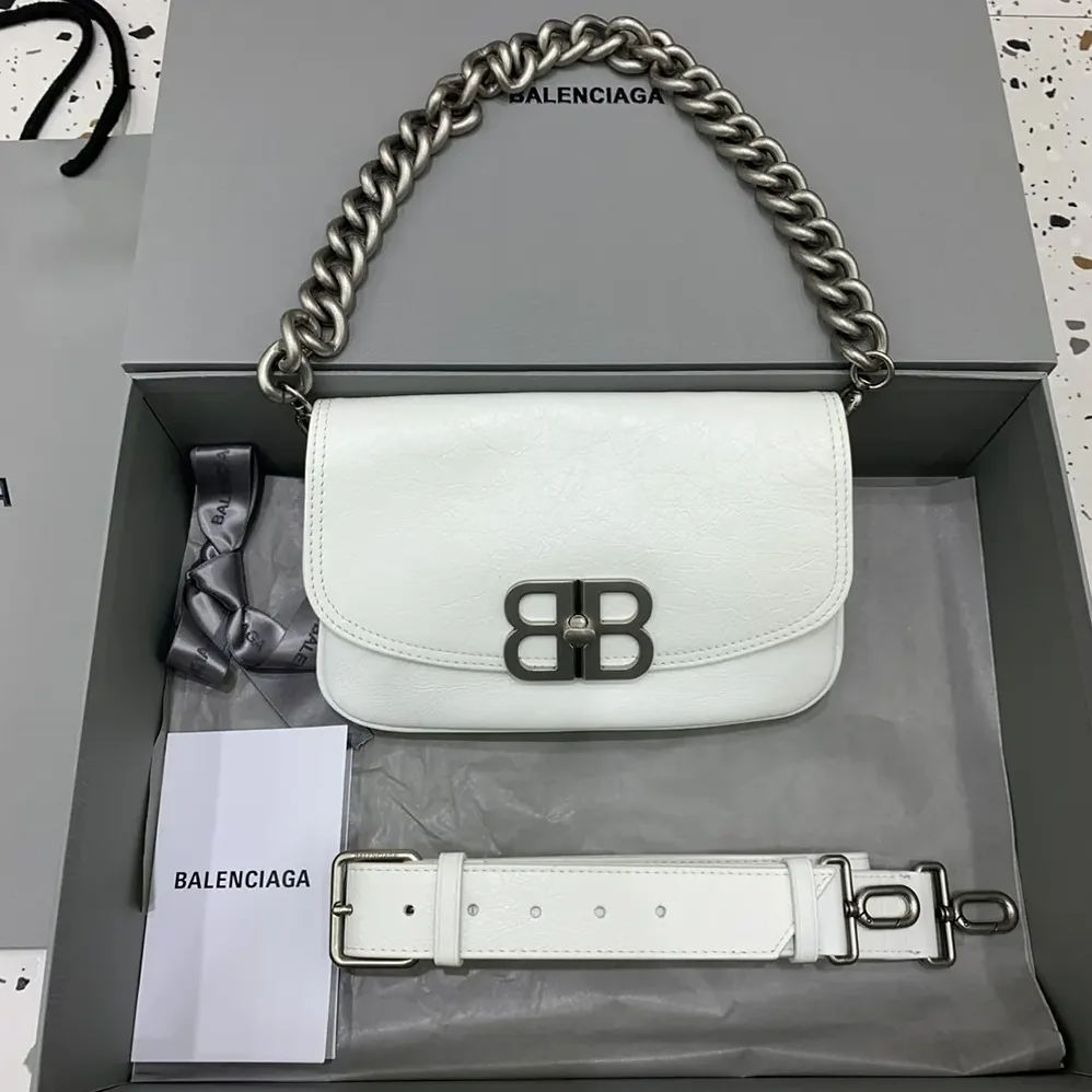 Balenciaga BB Soft Small Flap Bag in Optic White for Women