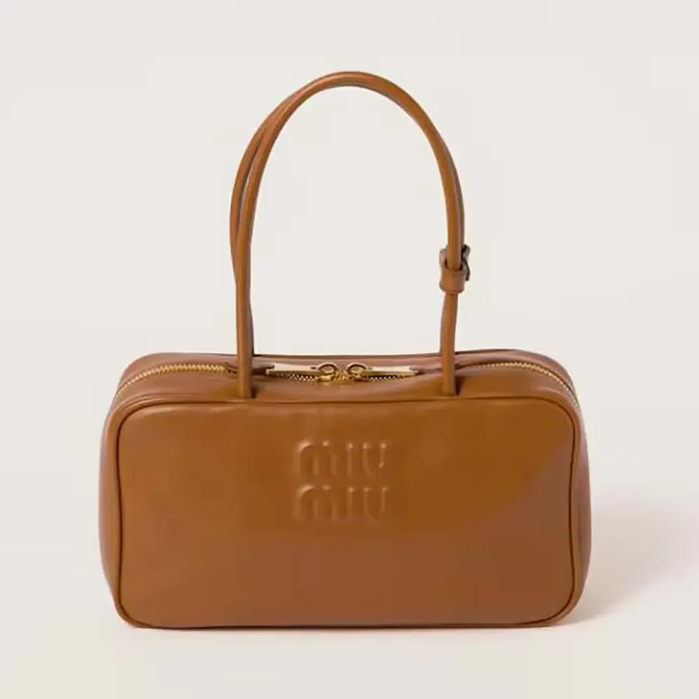 Miu Miu Beau Leather Top-handle Bag for Women in Brown