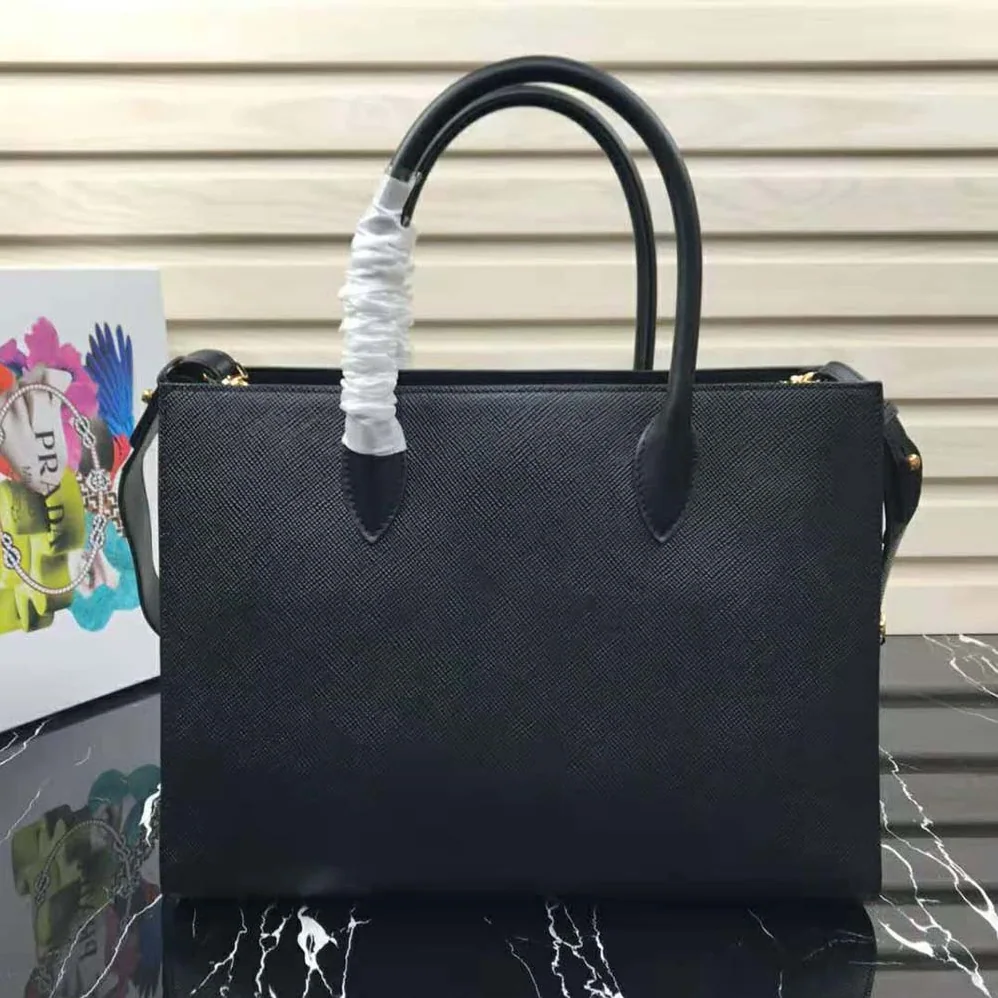 Prada Large Saffiano Leather Handbag for Women in Black Prada Large Saffiano Leather Handbag for Women in Black