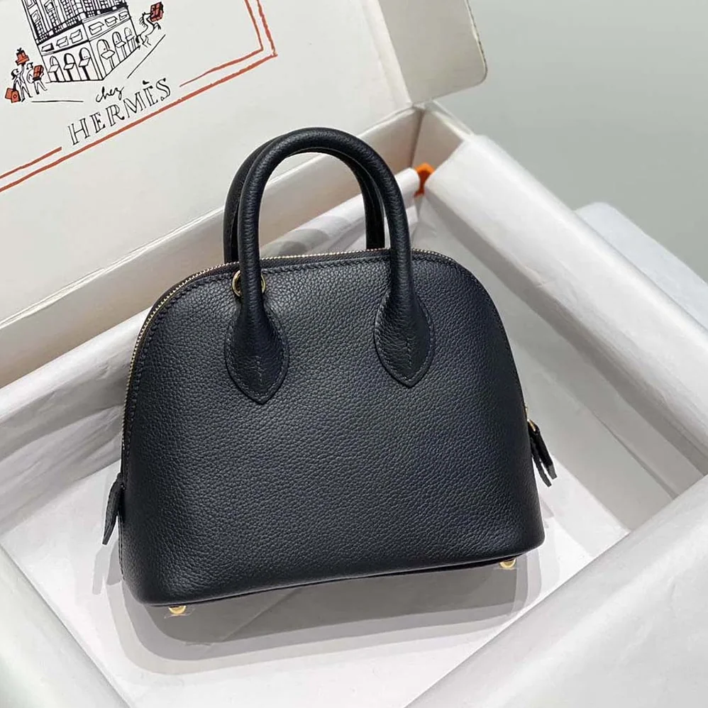 Hermes Bolide 1923 Bag in Epsom Calfskin for Unisex in Black/Gold Hermes Bolide 1923 Bag in Epsom Calfskin for Unisex in Black/Gold