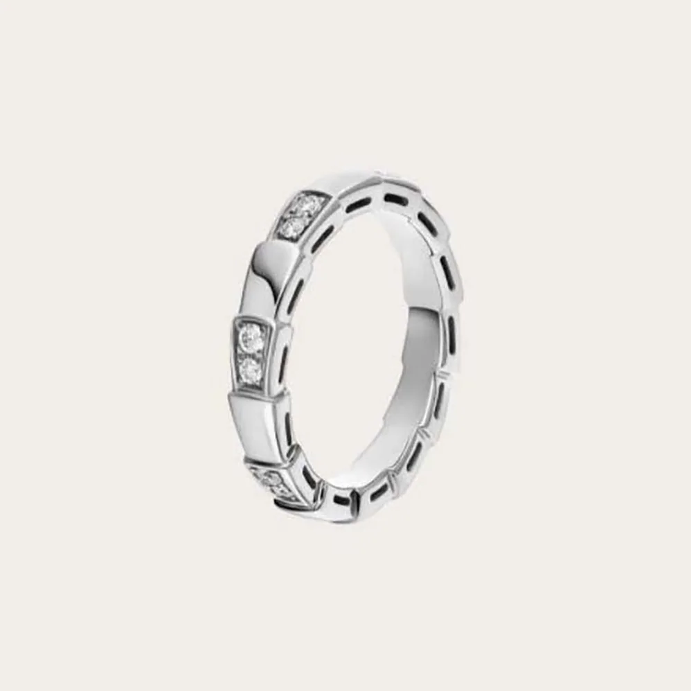 Bvlgari Use of Unconventional Materials Serpenti Viper Ring for Women in Silver
