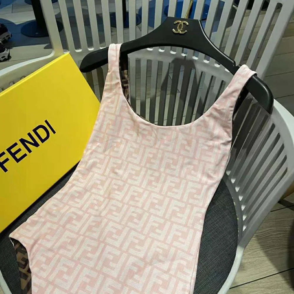 Fendi One-Piece Swimsuit Pink Lycra Swimsuit for Women Fendi One-Piece Swimsuit Pink Lycra Swimsuit for Women