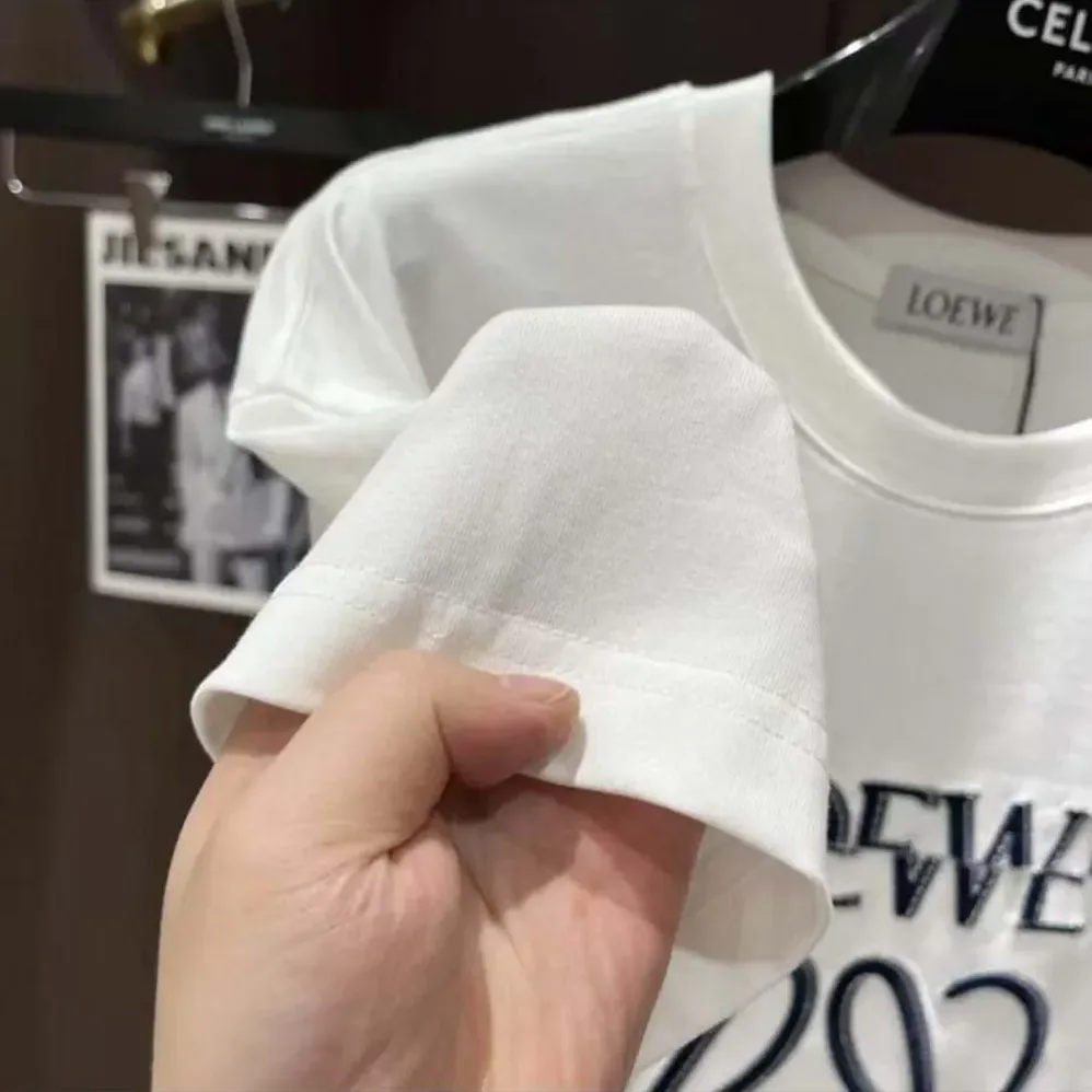 Loewe Loewe Men Loose Fit T-shirt in Cotton for Men in White/Black Loewe Loewe Men Loose Fit T-shirt in Cotton for Men in White/Black