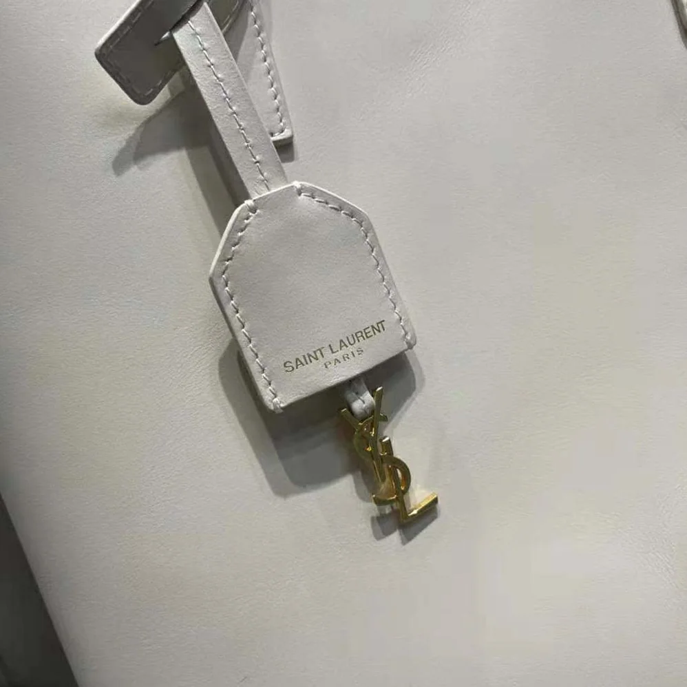 Saint Laurent YSL Shopping Saint Laurent Toy in Supple Leather for Women in White